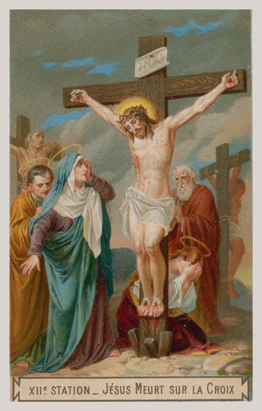 Jesus døde på korset. Korsets tolvte station af French School