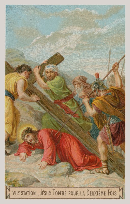 Jesus falder for anden gang. Korsets syvende Station af French School