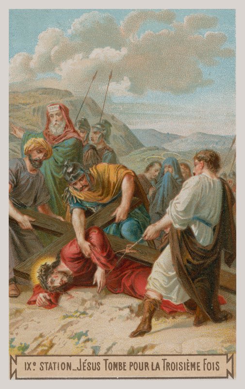 Jesus falder for tredje gang. Korsets niende Station af French School
