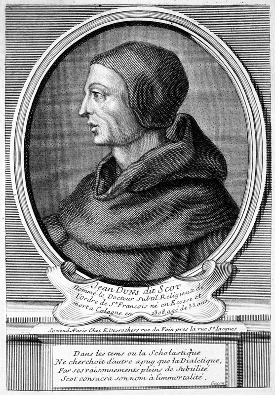 John Duns (Duns Scotus), skotsk katolsk præst, filosof og teolog (gravering) af French School