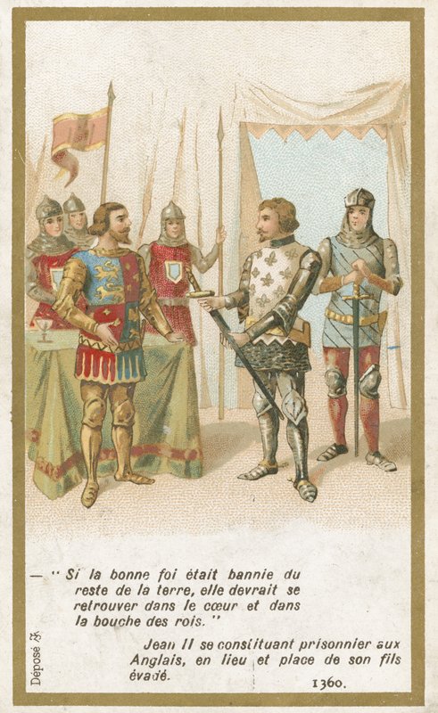 John II, konge af Frankrig, fange af englænderne, 1360 af French School
