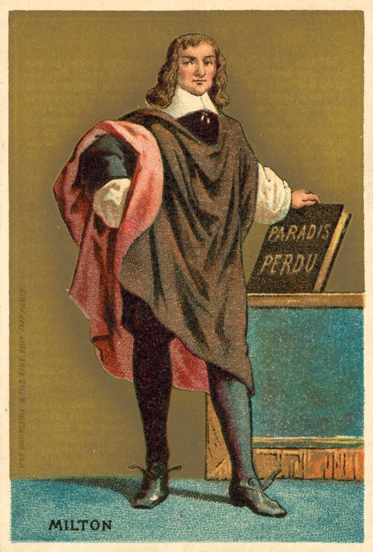 John Milton, engelsk digter (chromolitho) af French School
