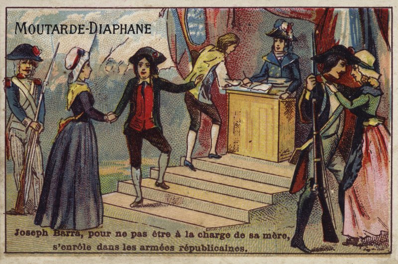 Joseph Barra, fransk revolutionær drengesoldat, melder sig til den republikanske hær af French School