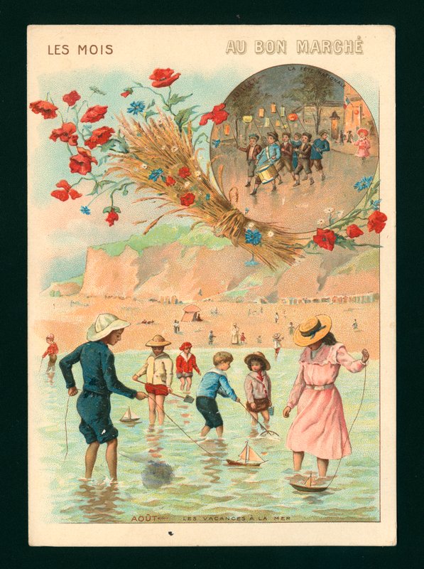 Juli og august (chromolitho) af French School