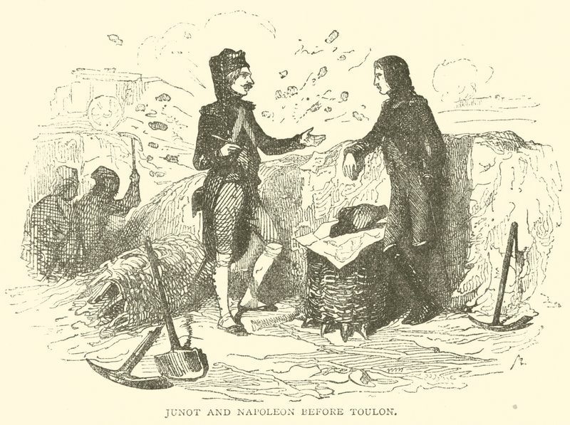 Junot og Napoleon før Toulon (gravering) af French School