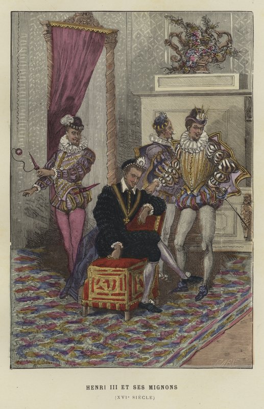 Kong Henrik III af Frankrig og hans favoritter, les Mignons, 1500-tallet af French School