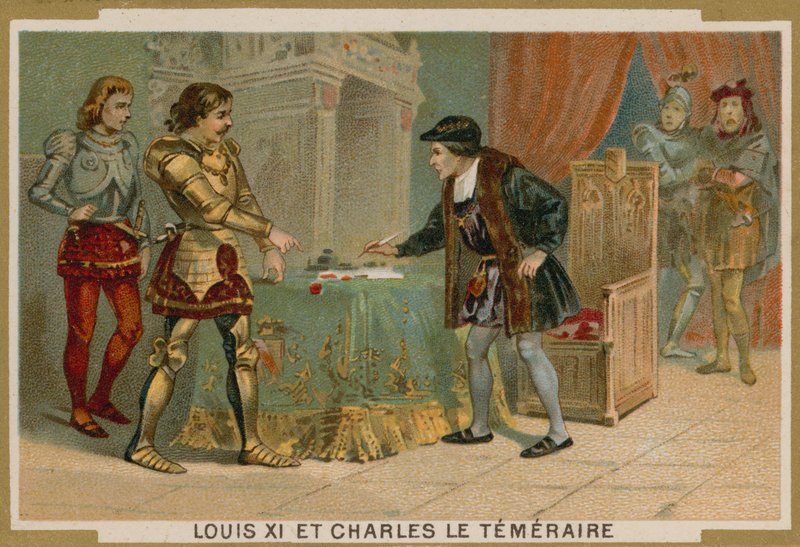 Kong Ludvig XI af Frankrig og Karl den Dristige, hertug af Bourgogne af French School