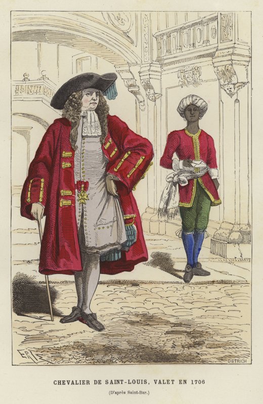 Ridder af Saint Louis-ordenen og en tjener, 1706 af French School