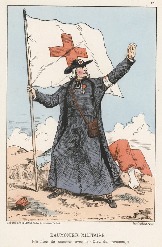 Militærpræsten (farvet indgravering) af French School
