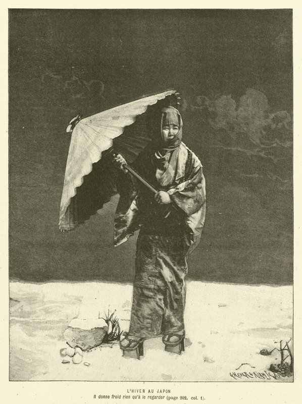 Vinter i Japan (gravering) af French School