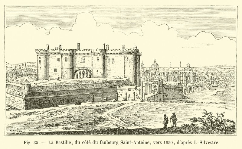 Bastillen, på siden af ​​Faubourg Saint-Antoine, omkring 1650, efter I Silvestre af French School