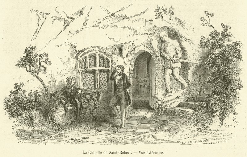 Saint-Roberts kapel, udvendig udsigt (gravering) af French School