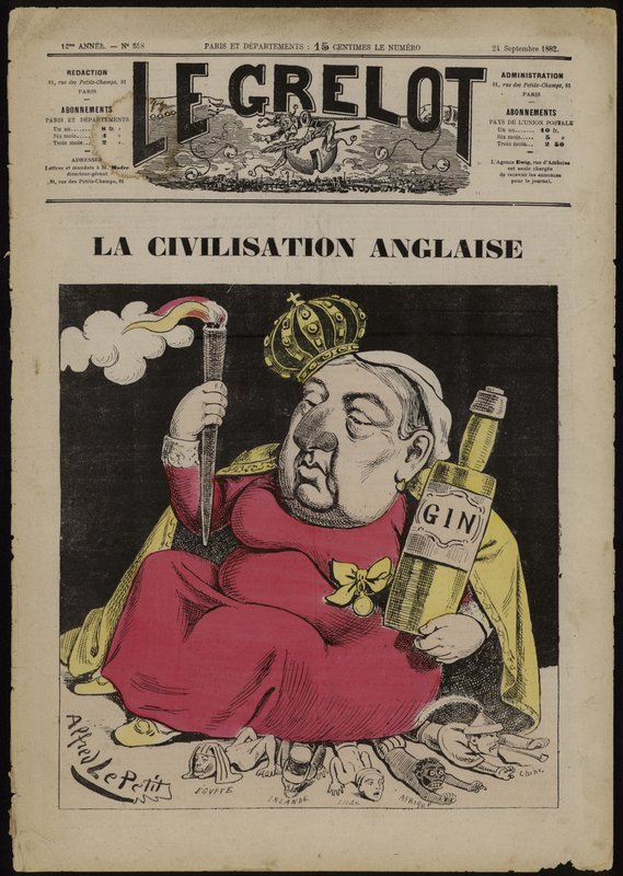 La Civilization Anglaise - baseret på Gin (farve litho) af French School