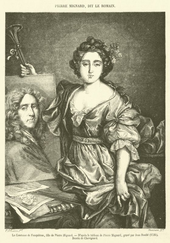 Grevinden af ​​Feuquieres, datter af Pierre Mignard (stik) af French School