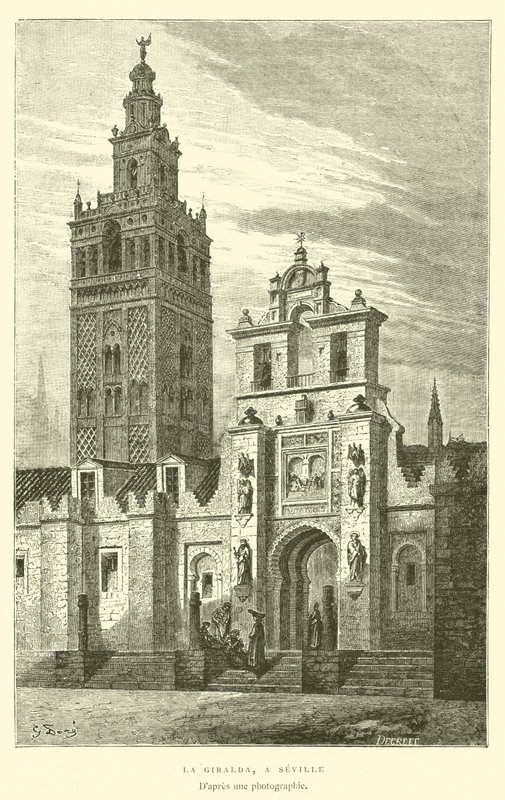 La Giralda, en Sevilla (gravering) af French School