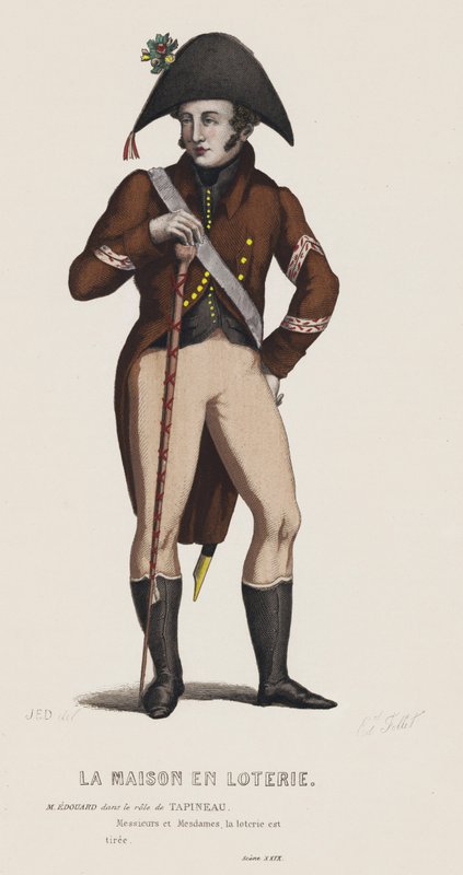Lotterihuset, Scene XXIX (farvet gravering) af French School
