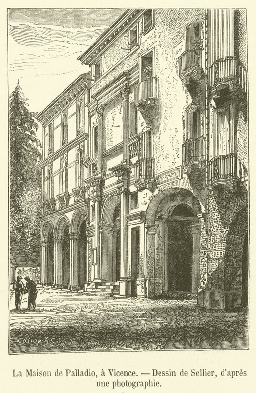 La Maison de Palladio, a Vicence (gravering) af French School