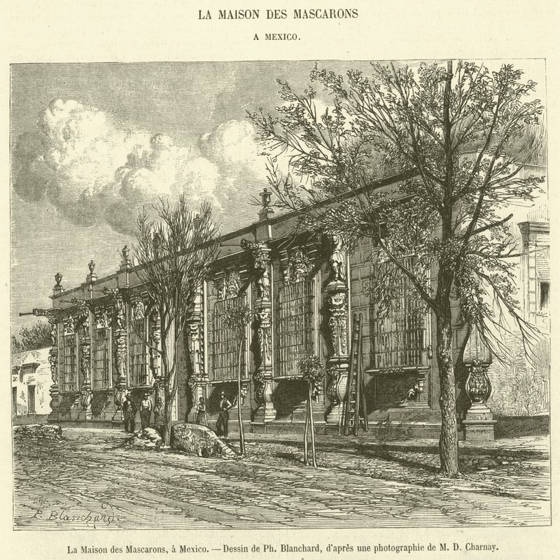 Mascaronernes hus, i Mexico City (gravering) af French School