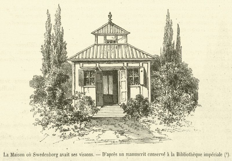Huset hvor Swedenborg havde sine visioner (gravering) af French School