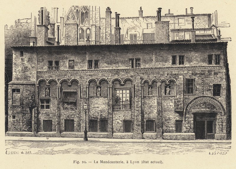 The Manecanterie, i Lyon, nuværende tilstand (gravering) af French School