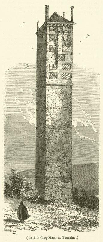 Bunken Cinq-Mars, i Touraine (gravering) af French School