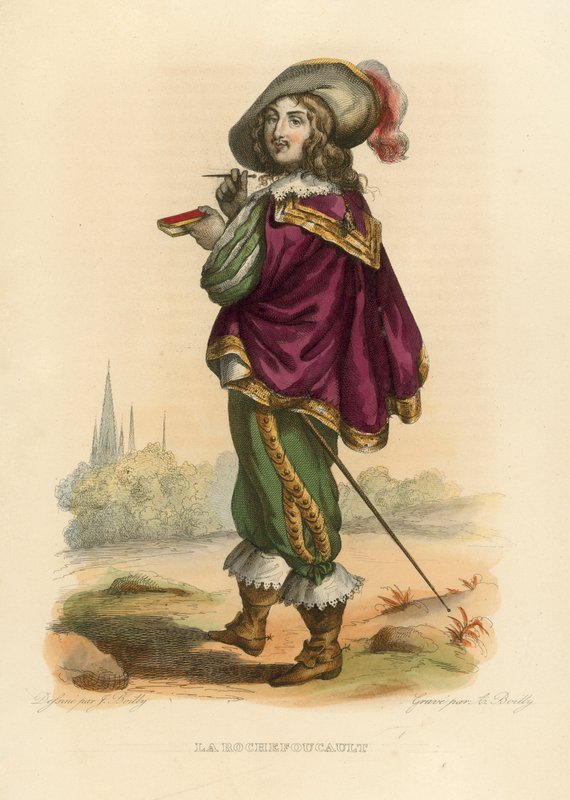 La Rochefoucauld (farvet gravering) af French School