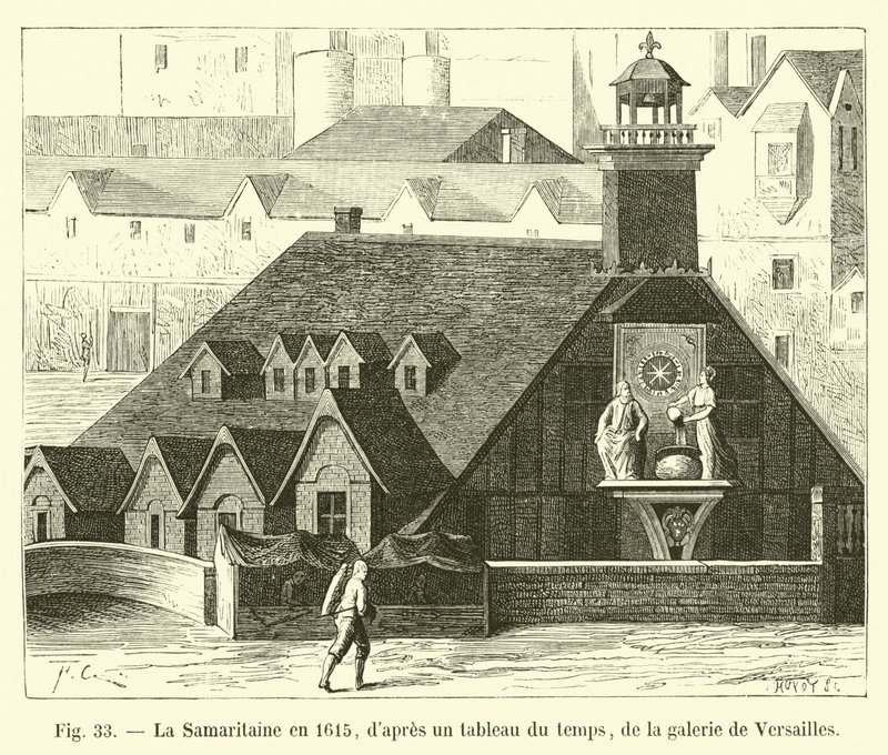 La Samaritaine i 1615, fra et tidsmaleri, fra Versailles-galleriet af French School