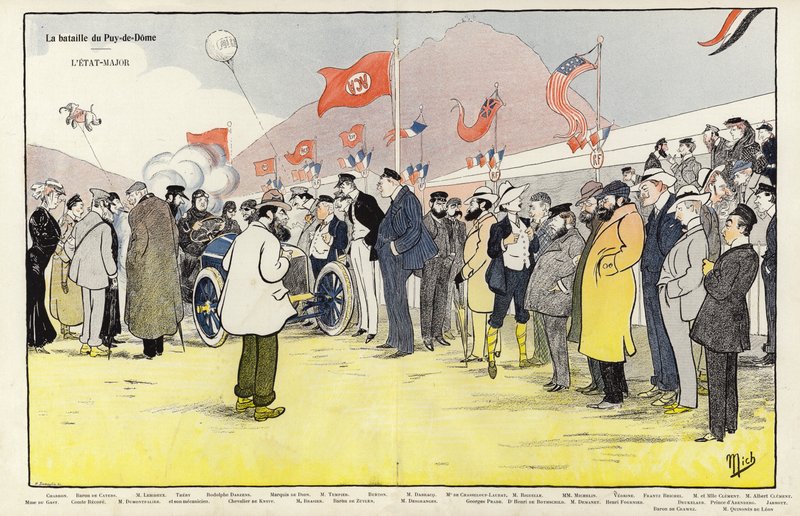 Slaget ved Puy-de-Dome, Generalstaben (farve litho) af French School