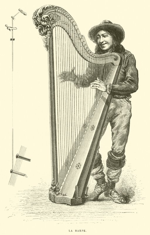 La harpe (gravering) af French School