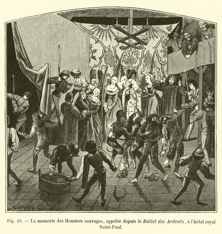 The Wild Men mummery, siden kaldt Ballet des Ardents, på Royal Hotel Saint-Paul af French School
