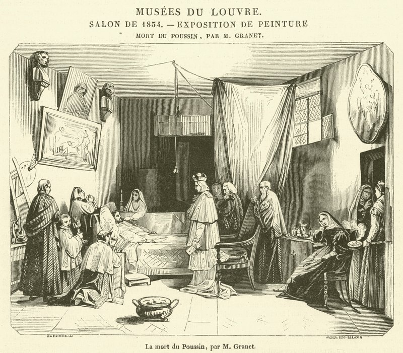 Poussins død (kobberstik) af French School