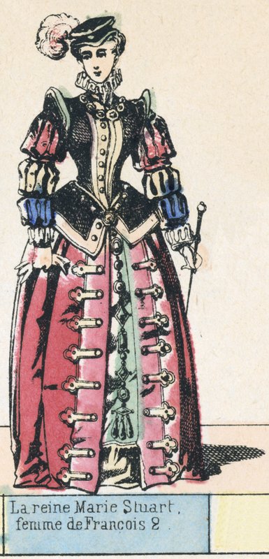Dronning Mary Stuart, kone til Francois 2 (farvet gravering) af French School