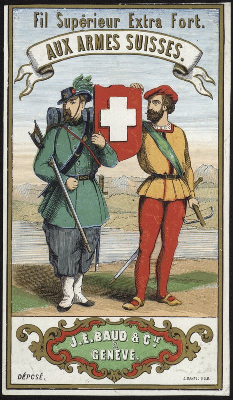 Etiket til Swiss Army tråd af French School