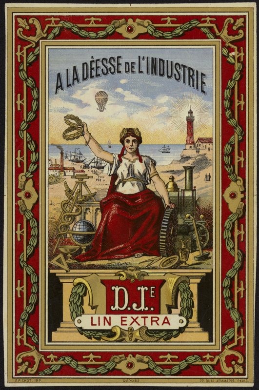 Etiket til Goddess of Industry-tråden af French School