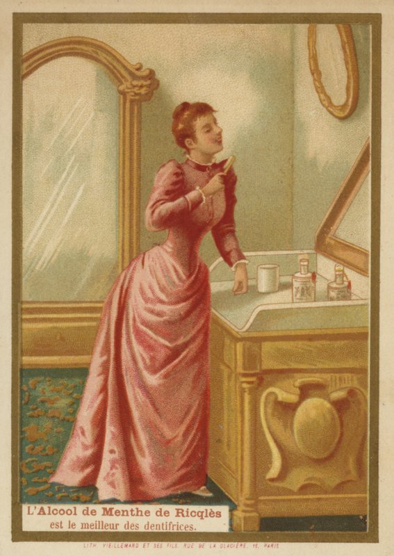 Lady renser tænder af French School