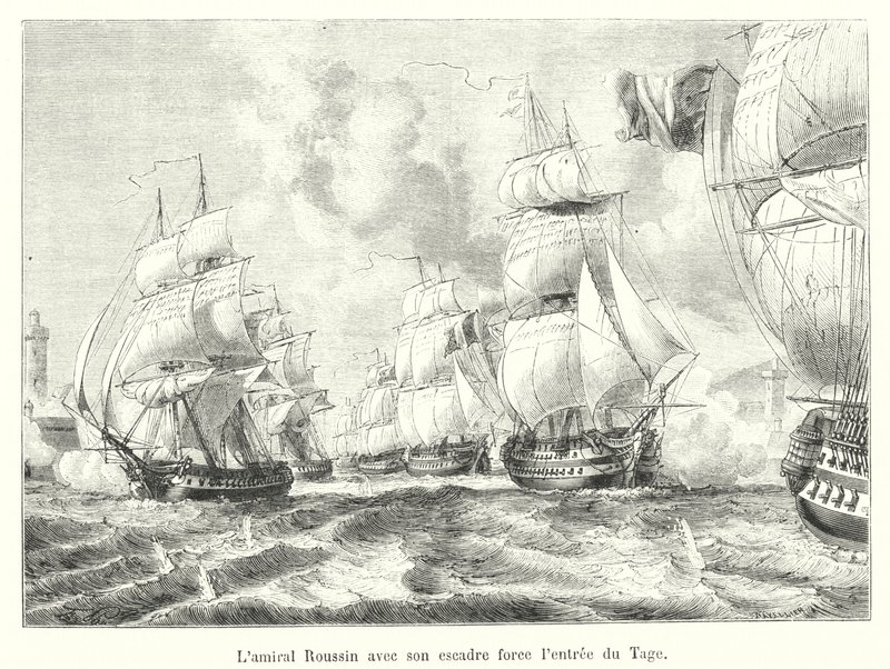 Admiral Roussin med sin eskadron tvinger indrejsen til Tejo af French School