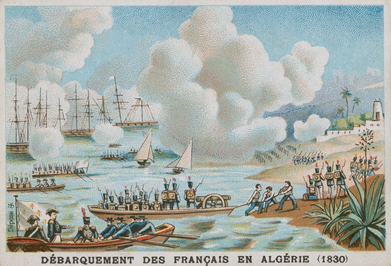 Franskmændenes landgang i Algeriet, 1830 af French School