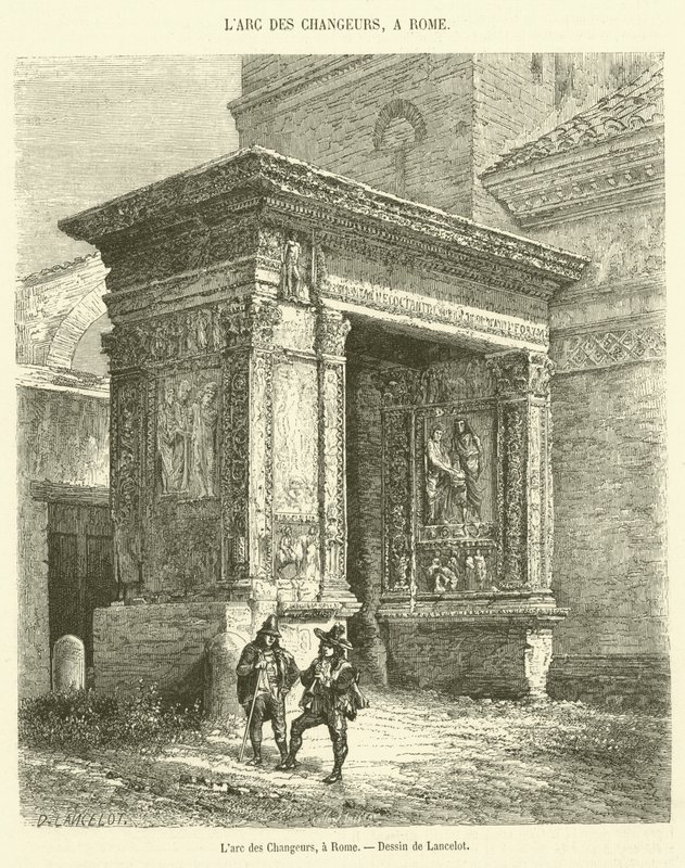 The Arch of the Changers, i Rom (gravering) af French School