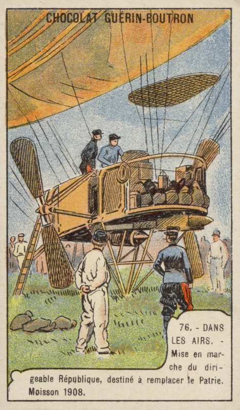Lancering af det franske militærluftskib La Republique, erstatning for den tabte Patrie, Moisson, Frankrig af French School