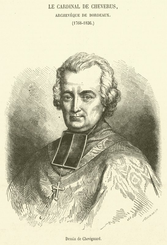 Kardinal de Cheverus, ærkebiskop af Bordeaux (stik) af French School