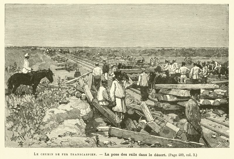 Den transkaspiske jernbane (gravering) af French School