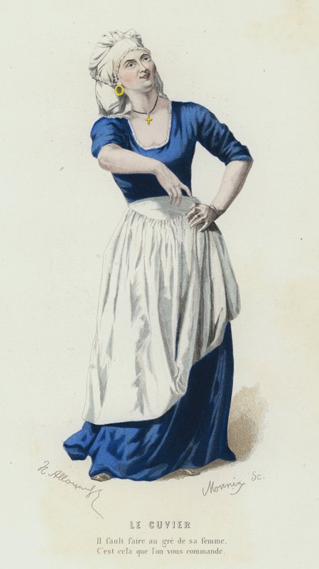 Le Cuvier (farvet gravering) af French School