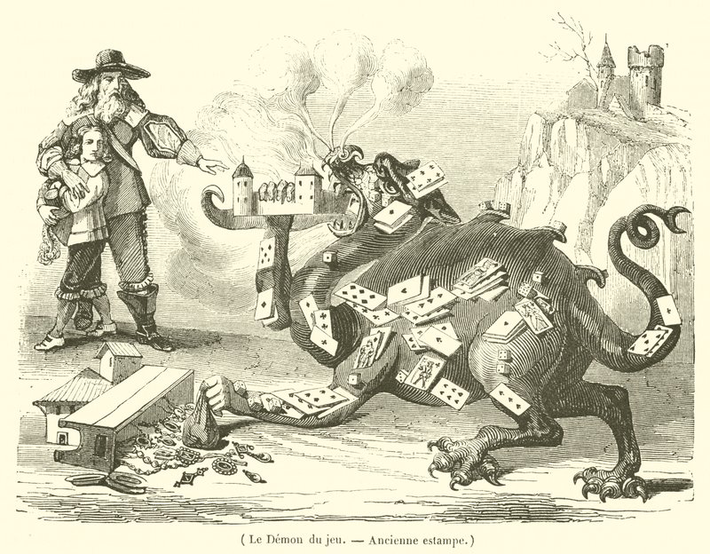 Le Demon du jeu (kobberstik) af French School