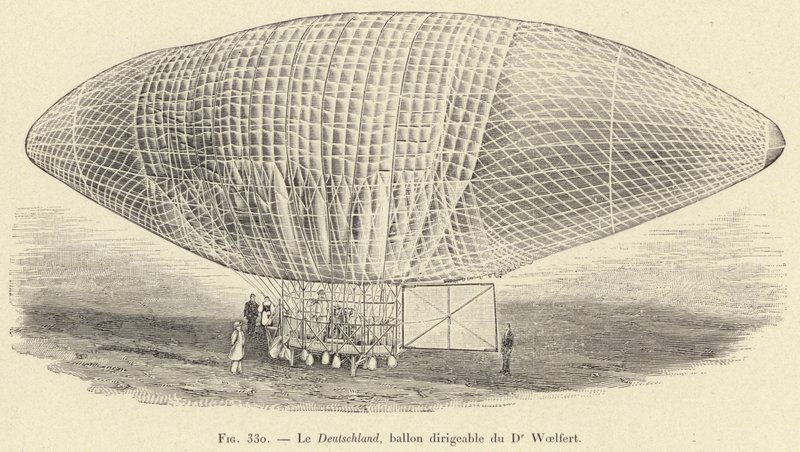 Deutschland, Dr. Woelferts styrbare ballon (gravering) af French School