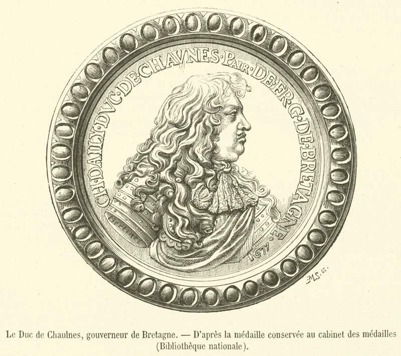 Hertugen af ​​Chaulnes, guvernør i Bretagne (gravering) af French School