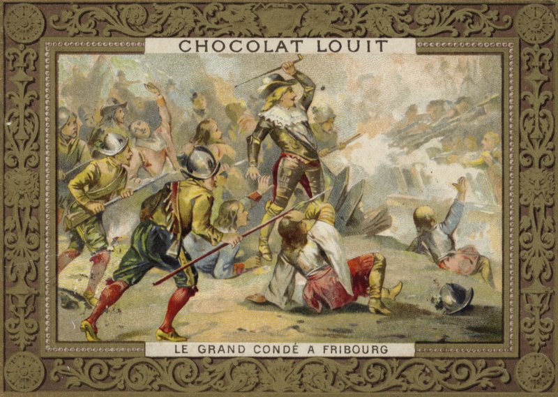 Le Grand Conde i slaget ved Freiburg, 1644 af French School