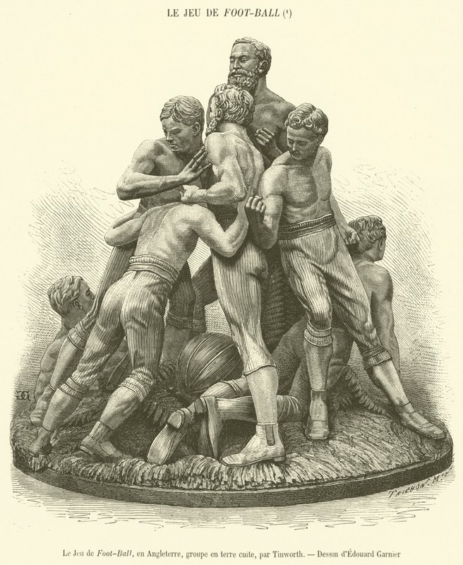 The Game of Foot-Ball, England, terracotta-gruppe (gravering) af French School