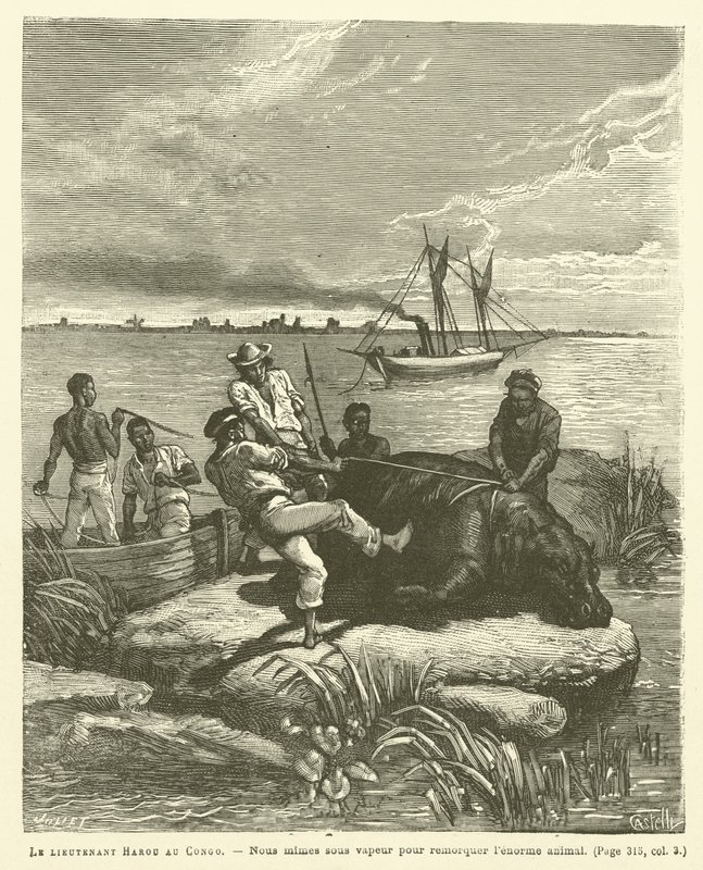 Løjtnant Harou i Congo (gravering) af French School