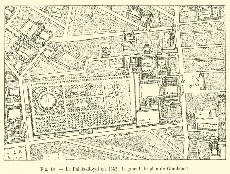 Palais-Royal i 1652; fragment af Gombousts plan af French School