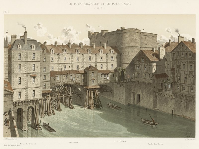 Petit-Chatelet og Petit-Pont, 1717 af French School